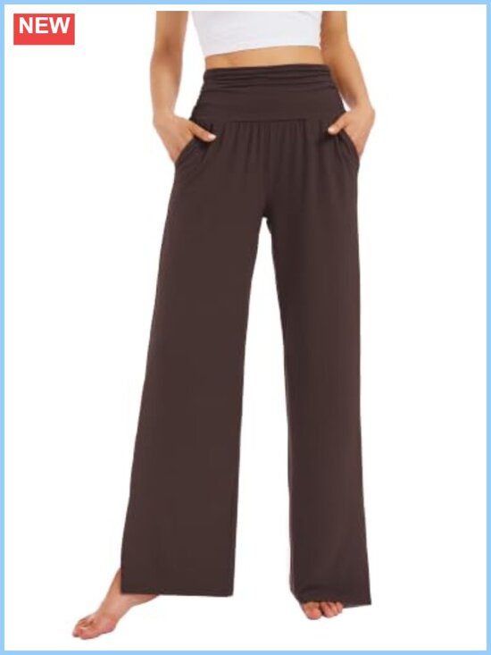 Other - Wide Leg Lounge Pants High Waist Flowy Palazzo Trousers with Pockets